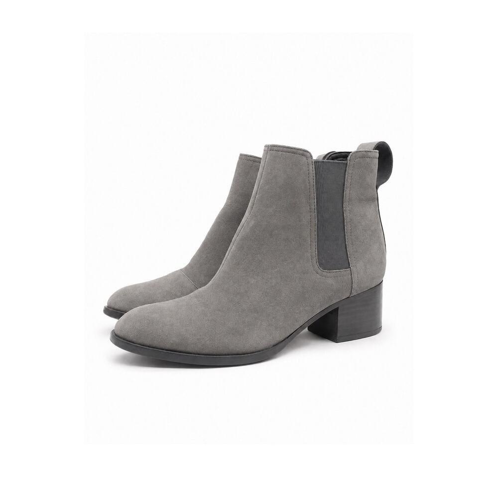 rag & bone Charcoal Nubuck Chelsea Ankle Boots Gray Leather Block Heel Booties